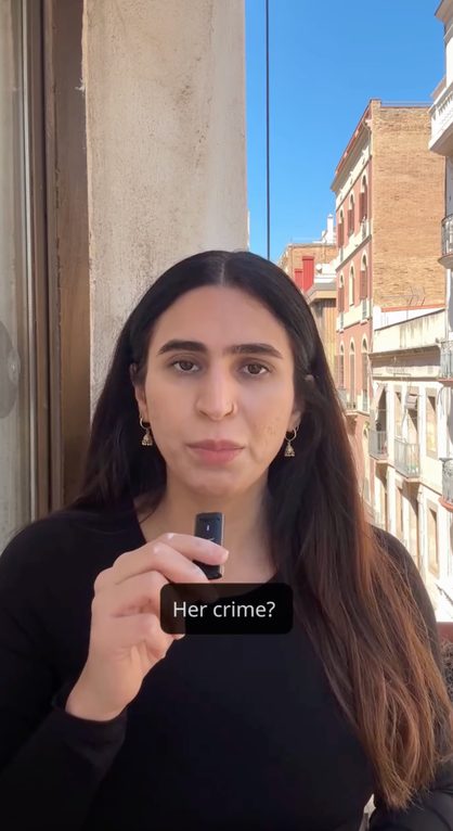 Raveena presenting the Free Betty campaign video